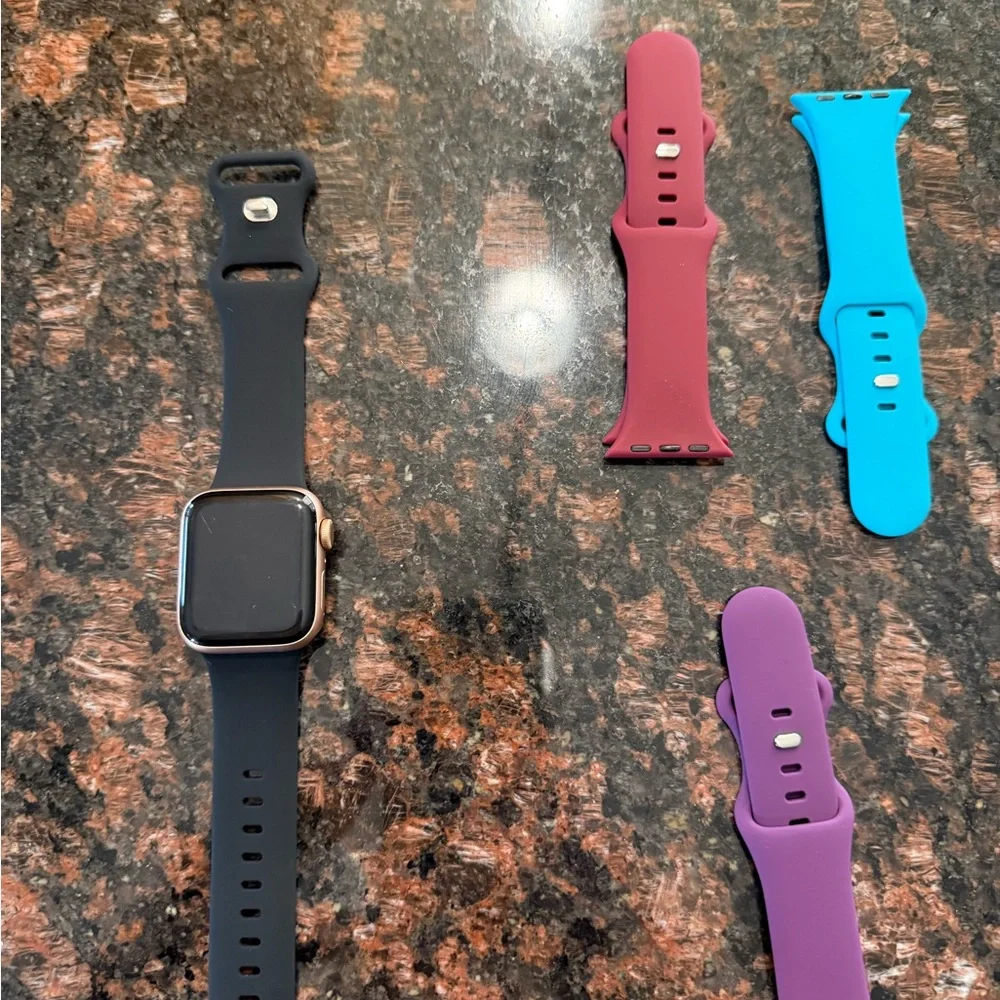 Apple Watch Aluminum with Four Brand New Interchangeable Silicone Bands